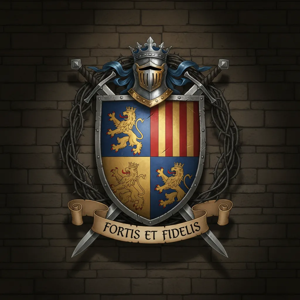 Partes básicas de un escudo heráldico medieval