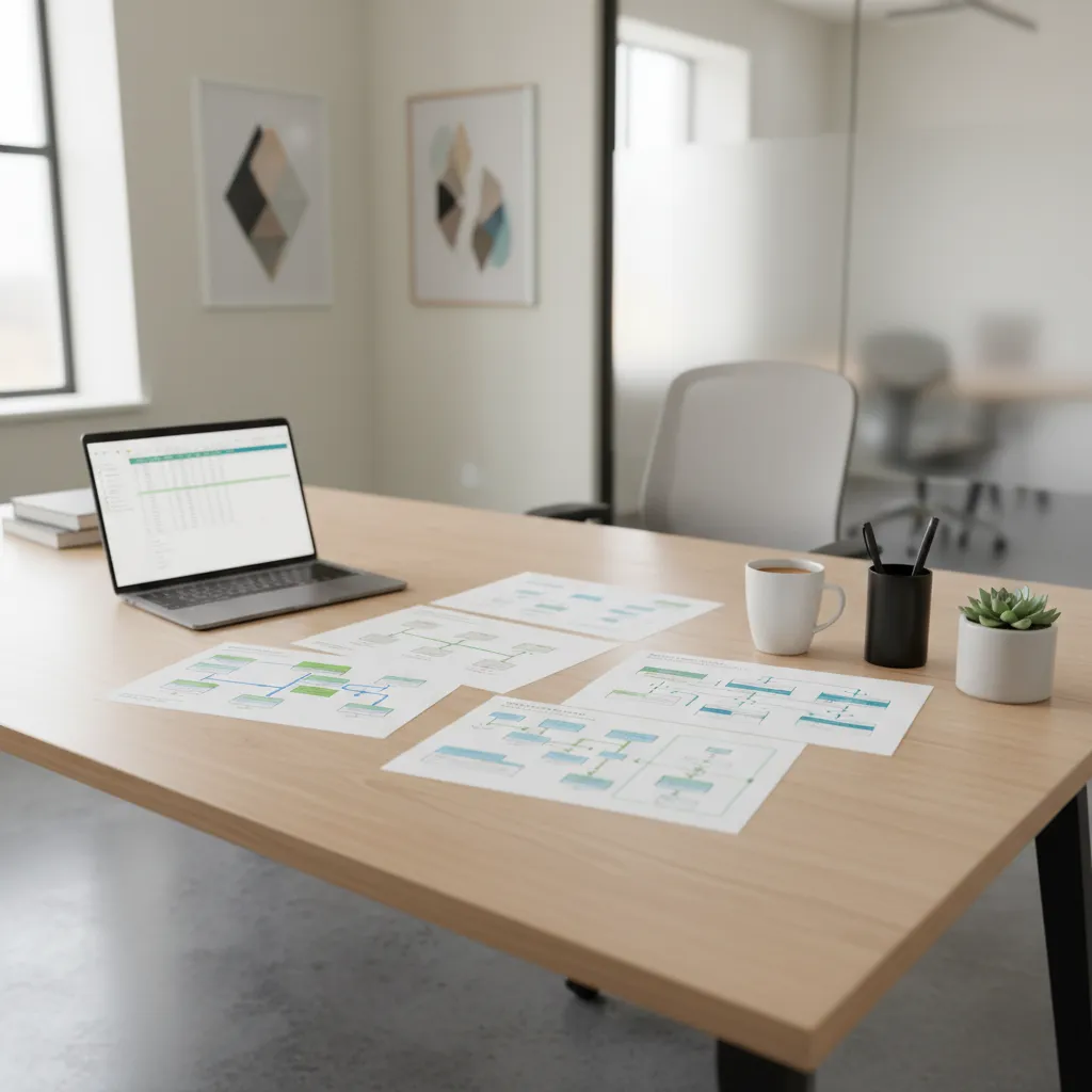 Estructura visual de un estudio de caso con pasos y análisis