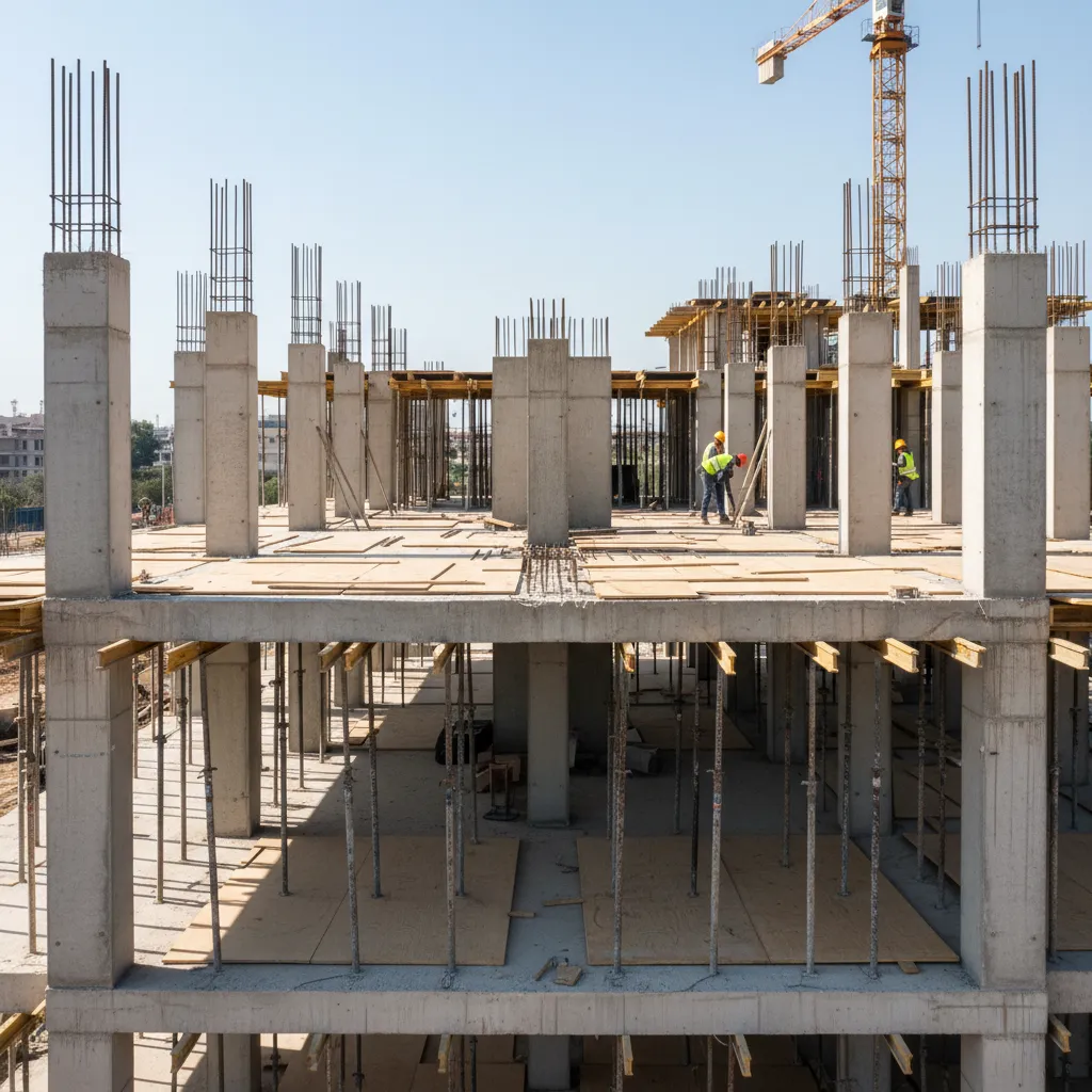 Estructura de vivienda preparada para construir un segundo piso