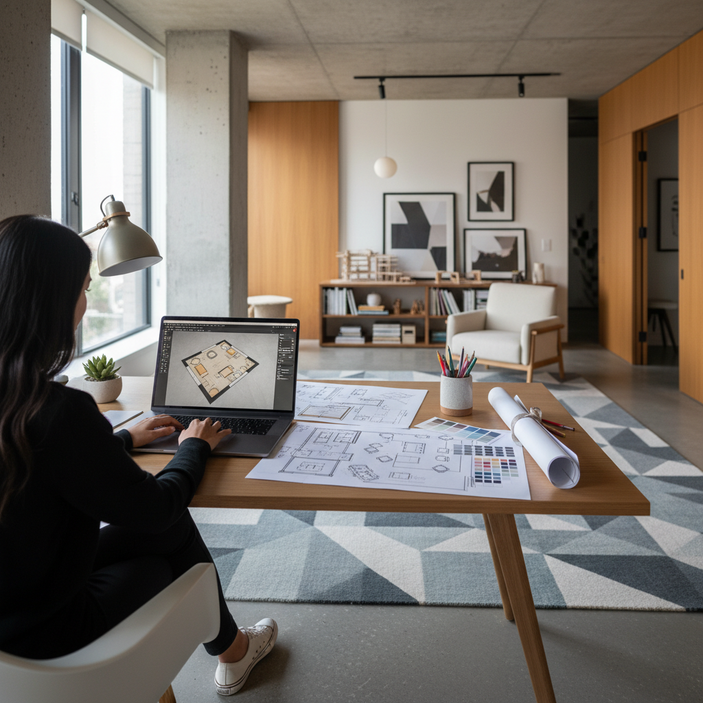 Estudio de diseño de interiores a distancia: guía práctica