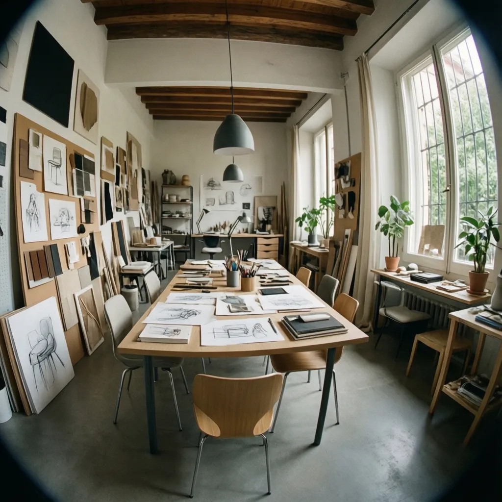 Estudio creativo de diseño interior en Barcelona con ambiente moderno