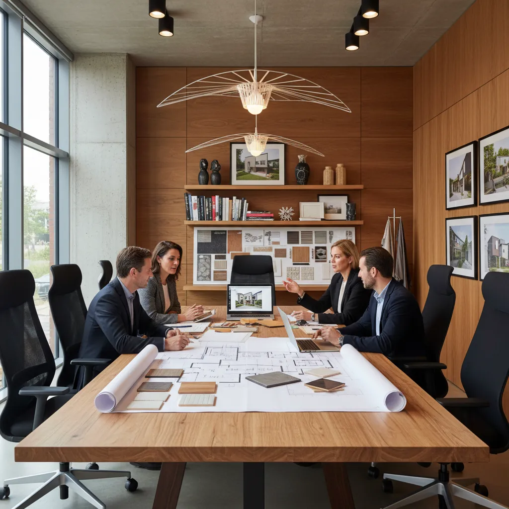 equipo de diseñadores trabajando en estudio profesional