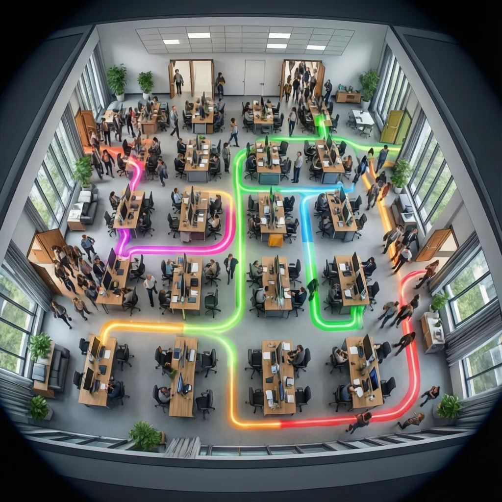 digital building evacuation simulation showing occupant movement patterns