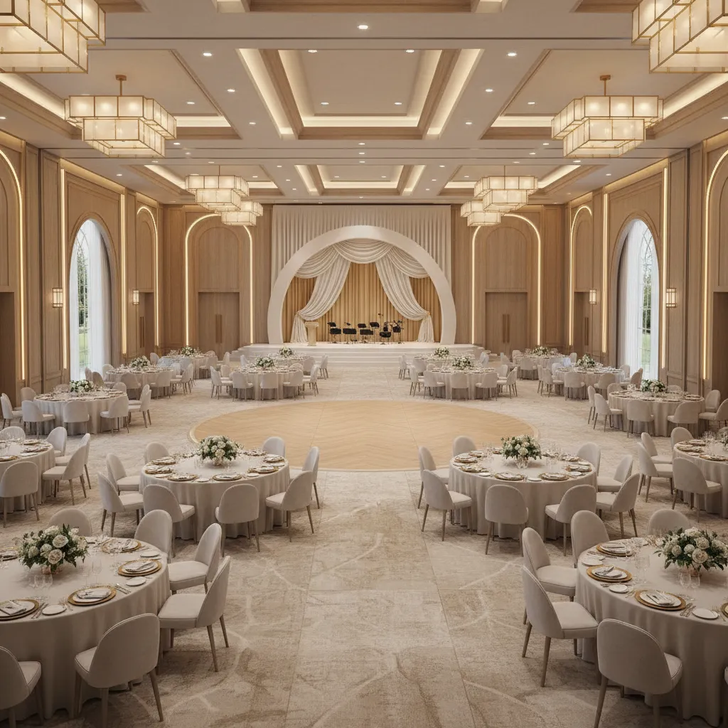 Industry Standards for Banquet, Wedding, and Event Hall Dimensions: Professional size benchmarks used by architects and hospitality planners when designing modern event venues