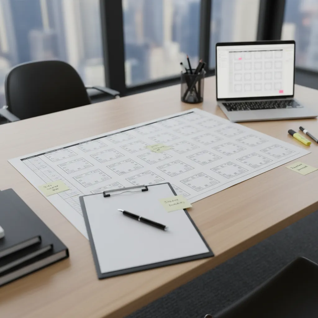 event seating chart planned in Excel grid layout