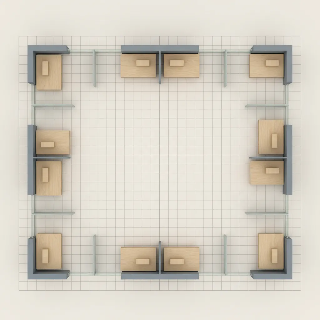 Scaled Excel grid demonstrating consistent measurement for floor plan design