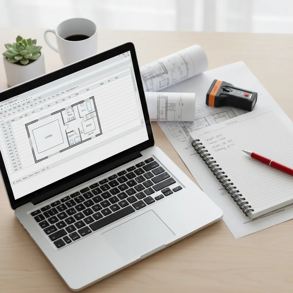 real estate property layout drafted using Excel grid