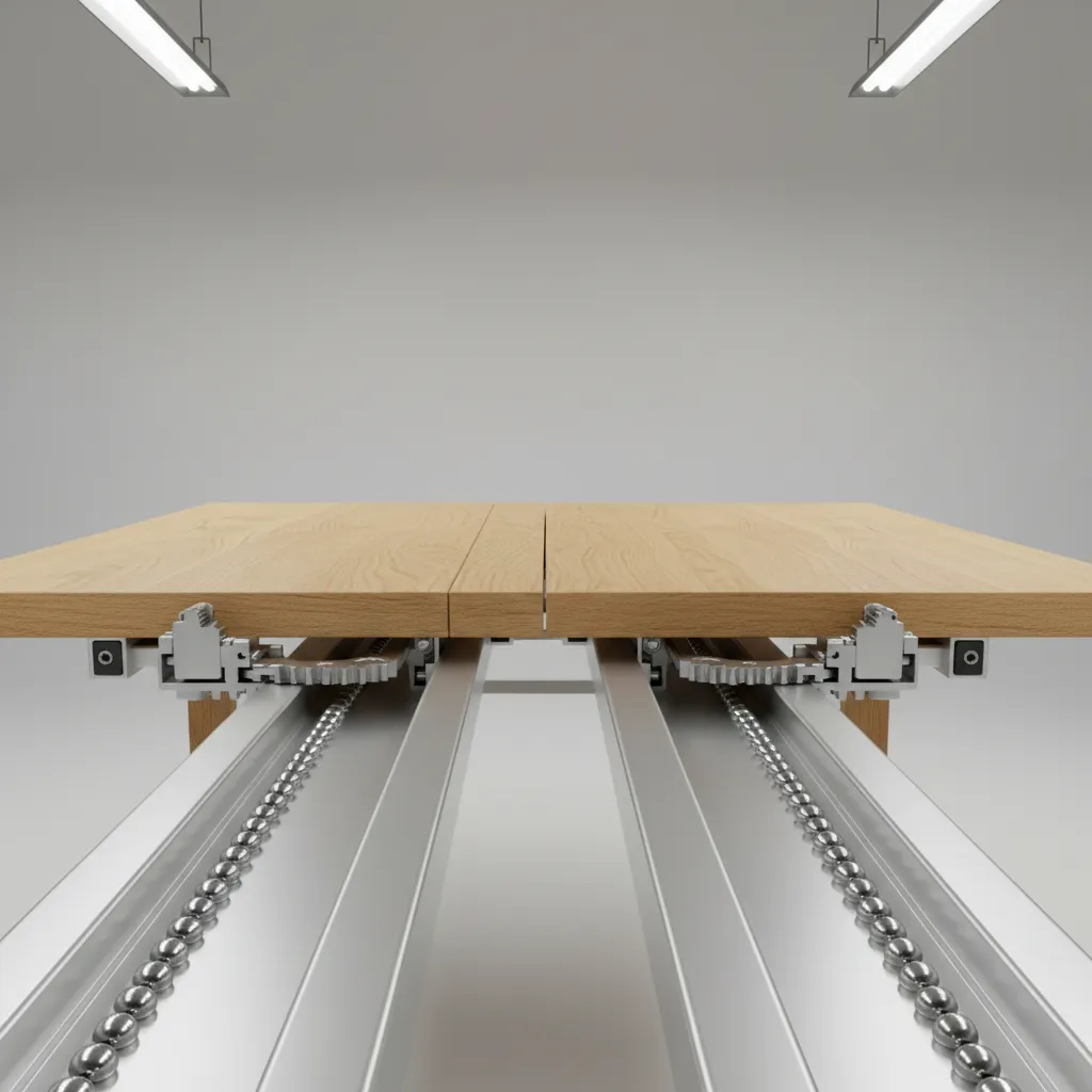 Sliding rail extension system used in extendable dining table