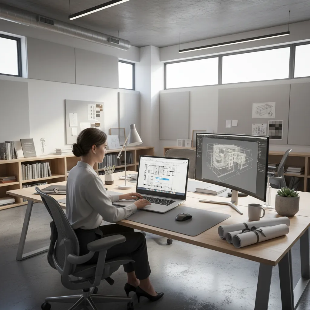 designer exporting completed digital floor plan for sharing