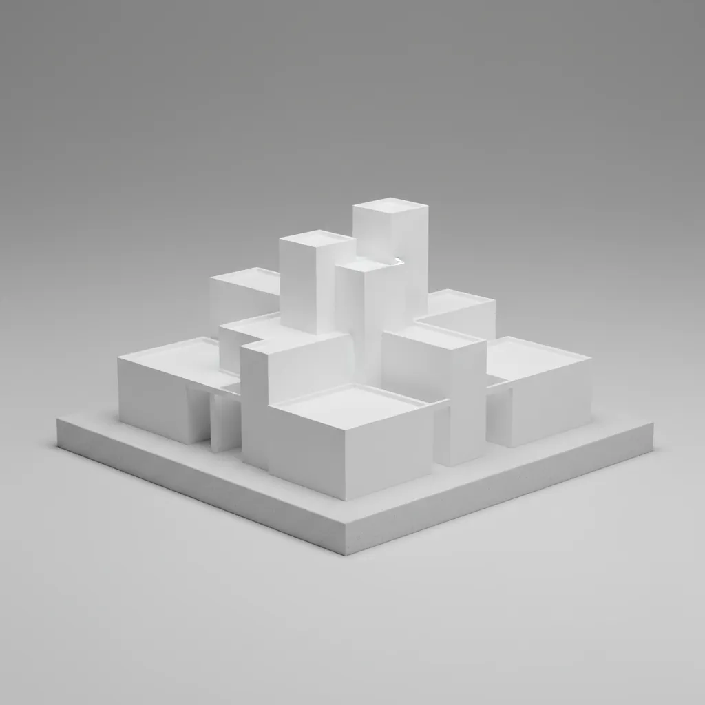 Simple architectural massing model generated by extruding a floor plan