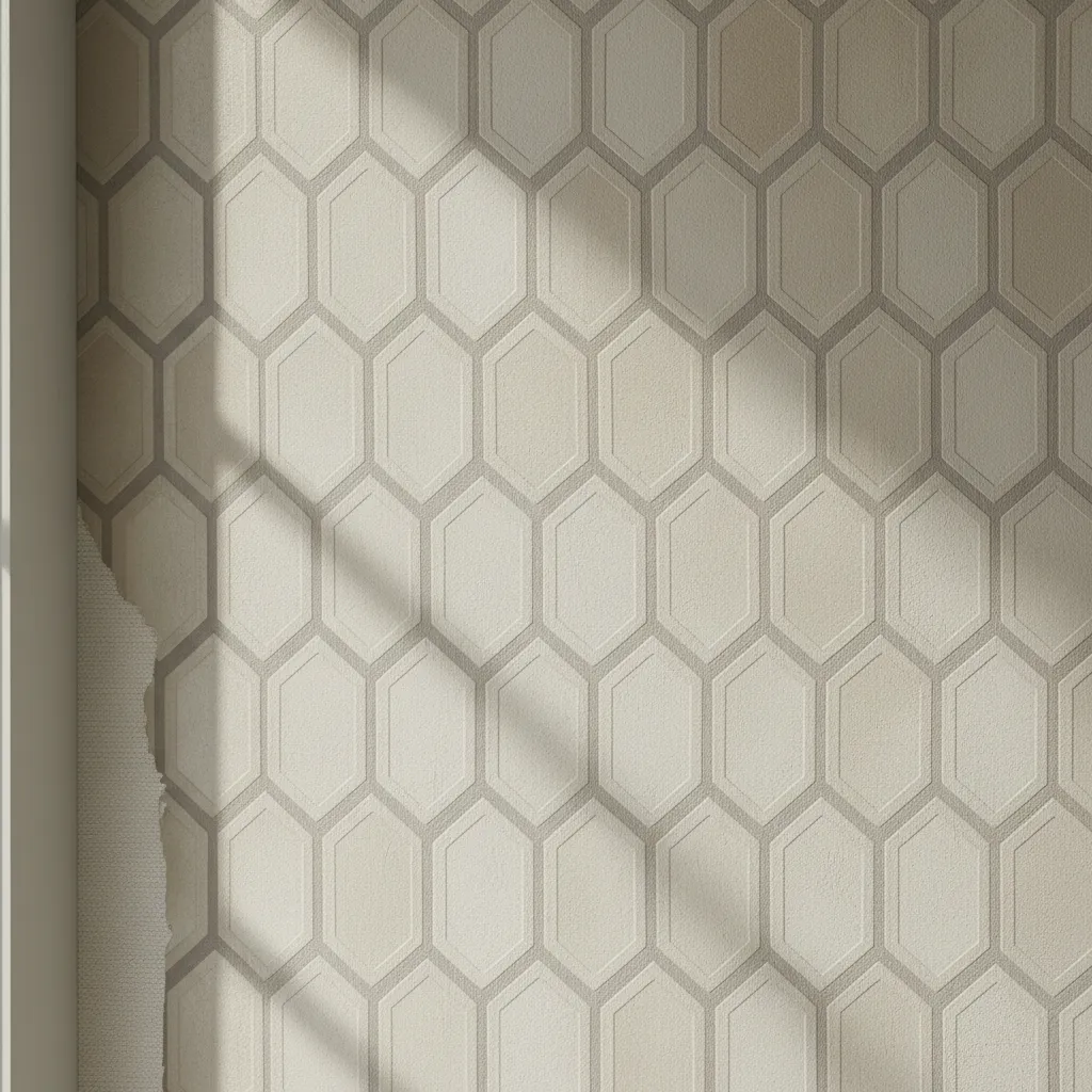 Close view of fabric backed vinyl wall covering texture