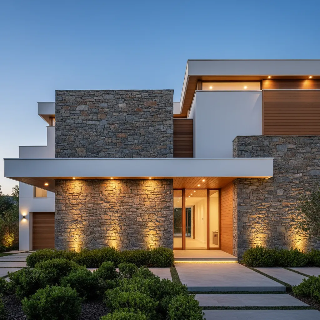 Diseños de fachadas de casas con piedra laja que sí funcionan