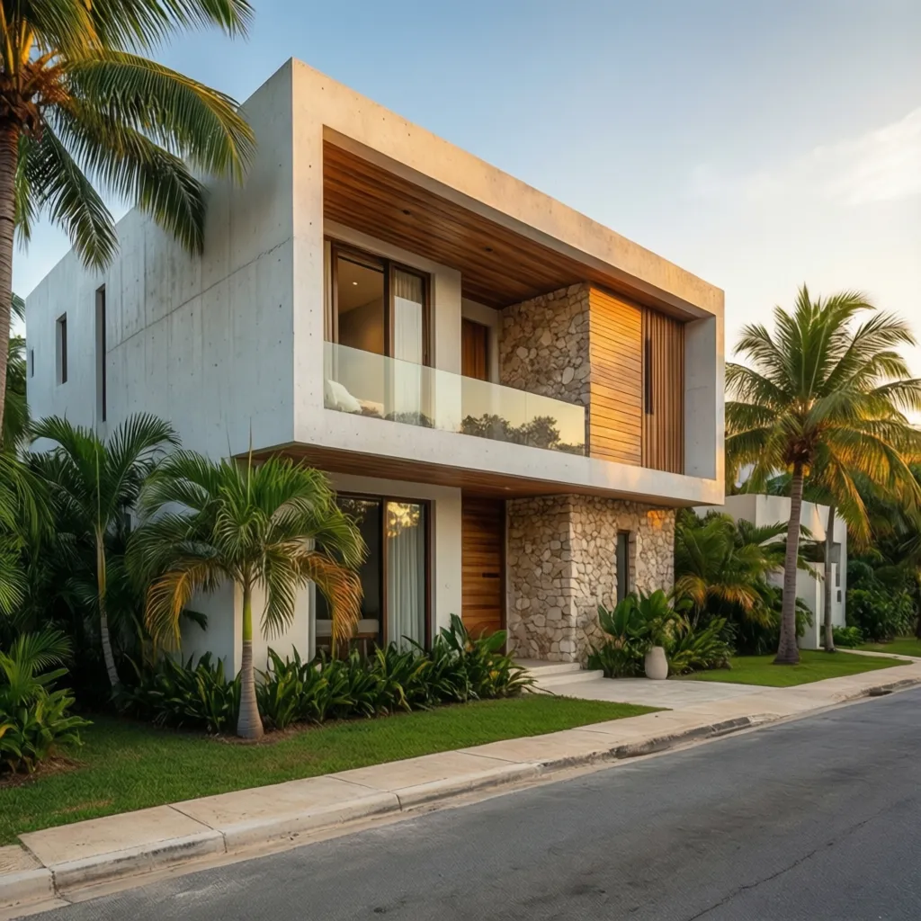 Diseño de frente de casa en República Dominicana