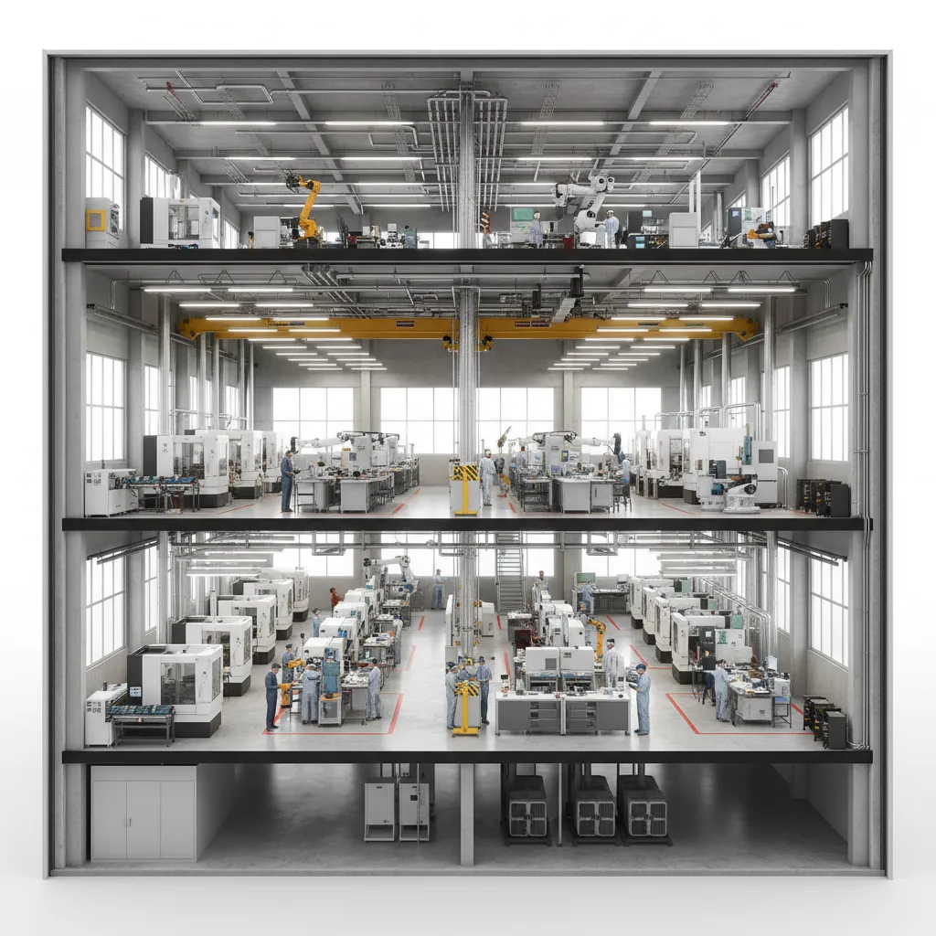 Mô hình 3D layout nhà xưởng
