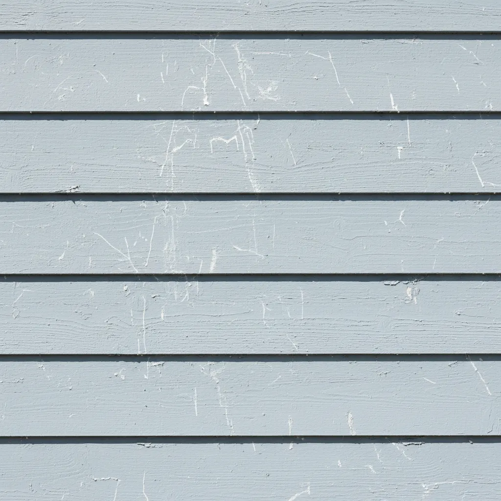 close view of faded exterior house paint and chalking on siding