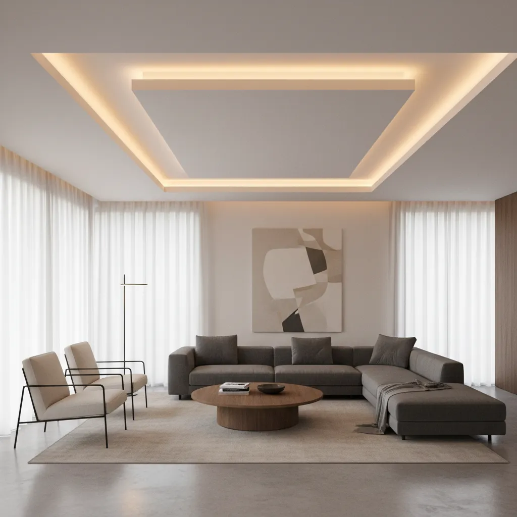 Techo falso moderno con iluminación LED indirecta