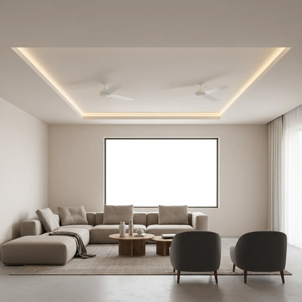 5 Simple False Ceiling Ideas for Living Rooms With 2 Fans