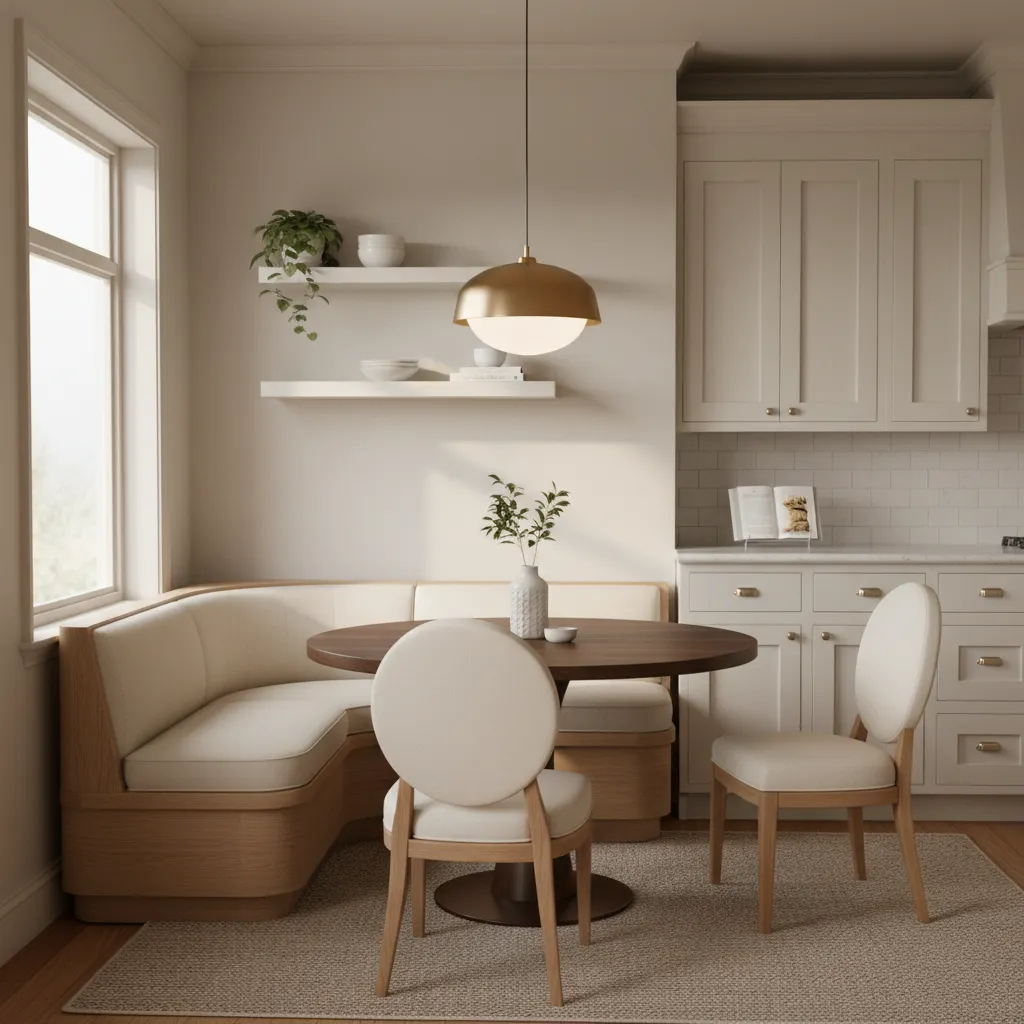 family friendly dining booth with rounded edges and upholstered seating