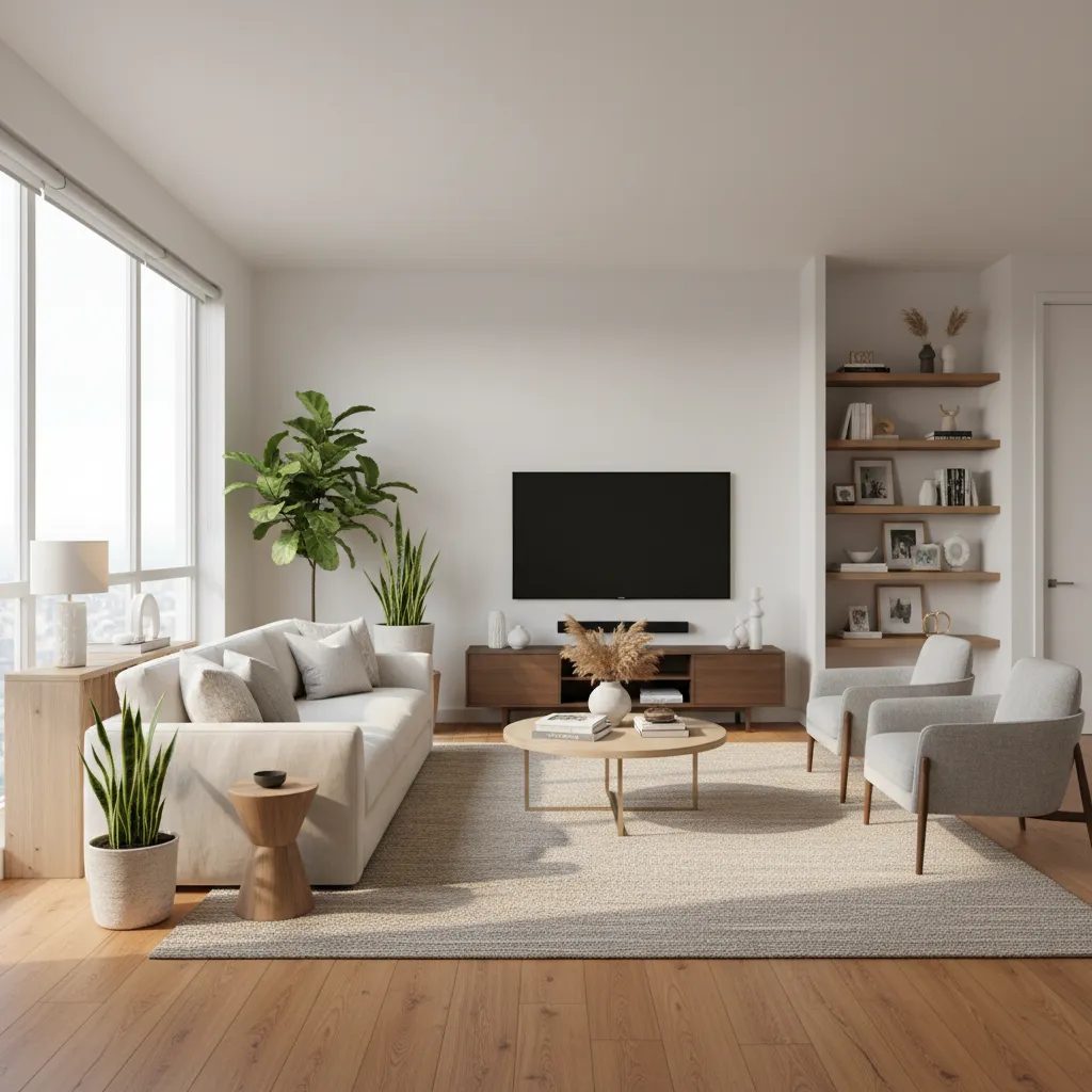 Family friendly interior design of a mid sized apartment