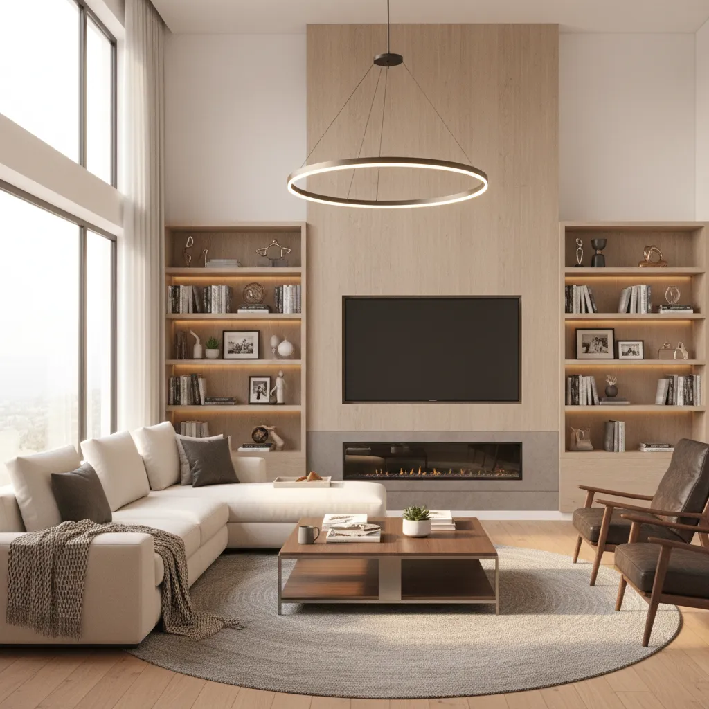 comfortable family living room with sofa seating and coffee table