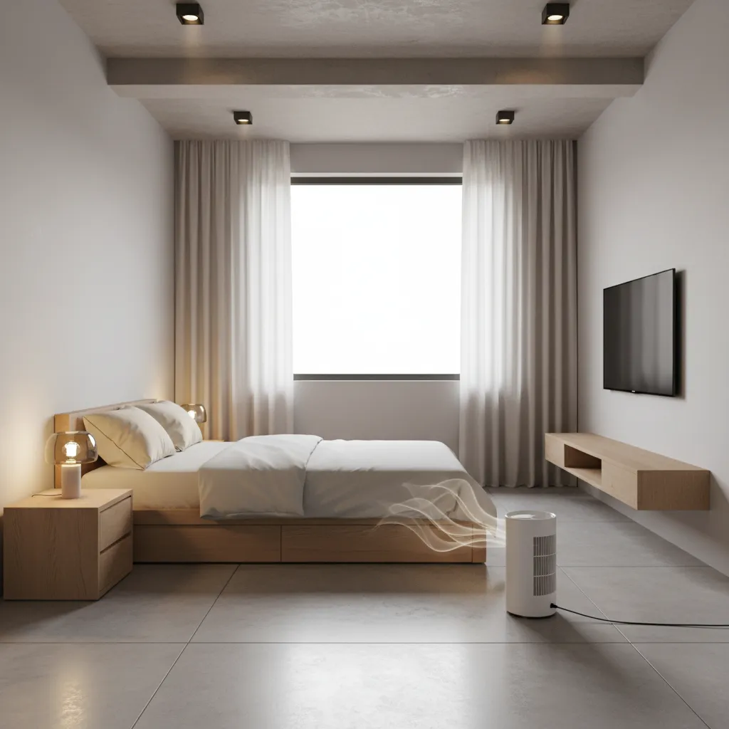 fan heater blowing warm air across a small room