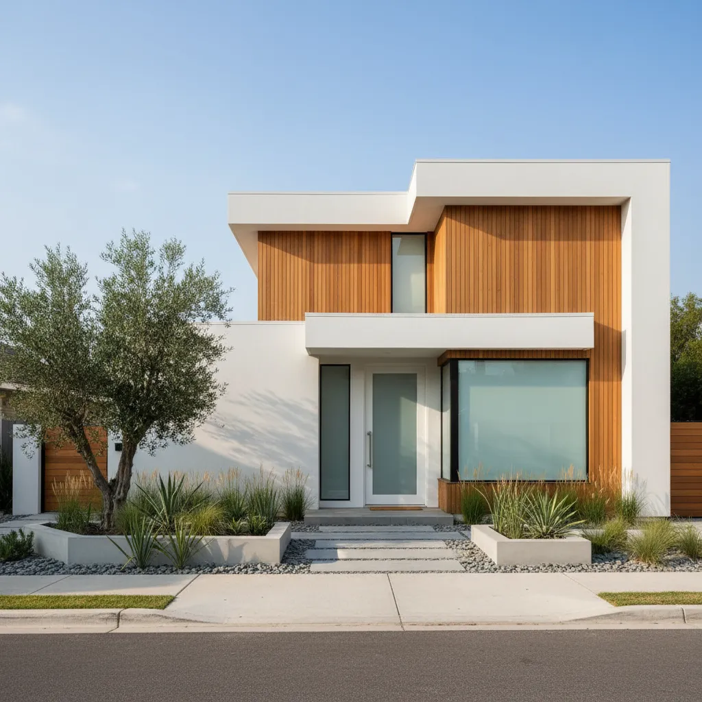 Fasad rumah kopel minimalis modern
