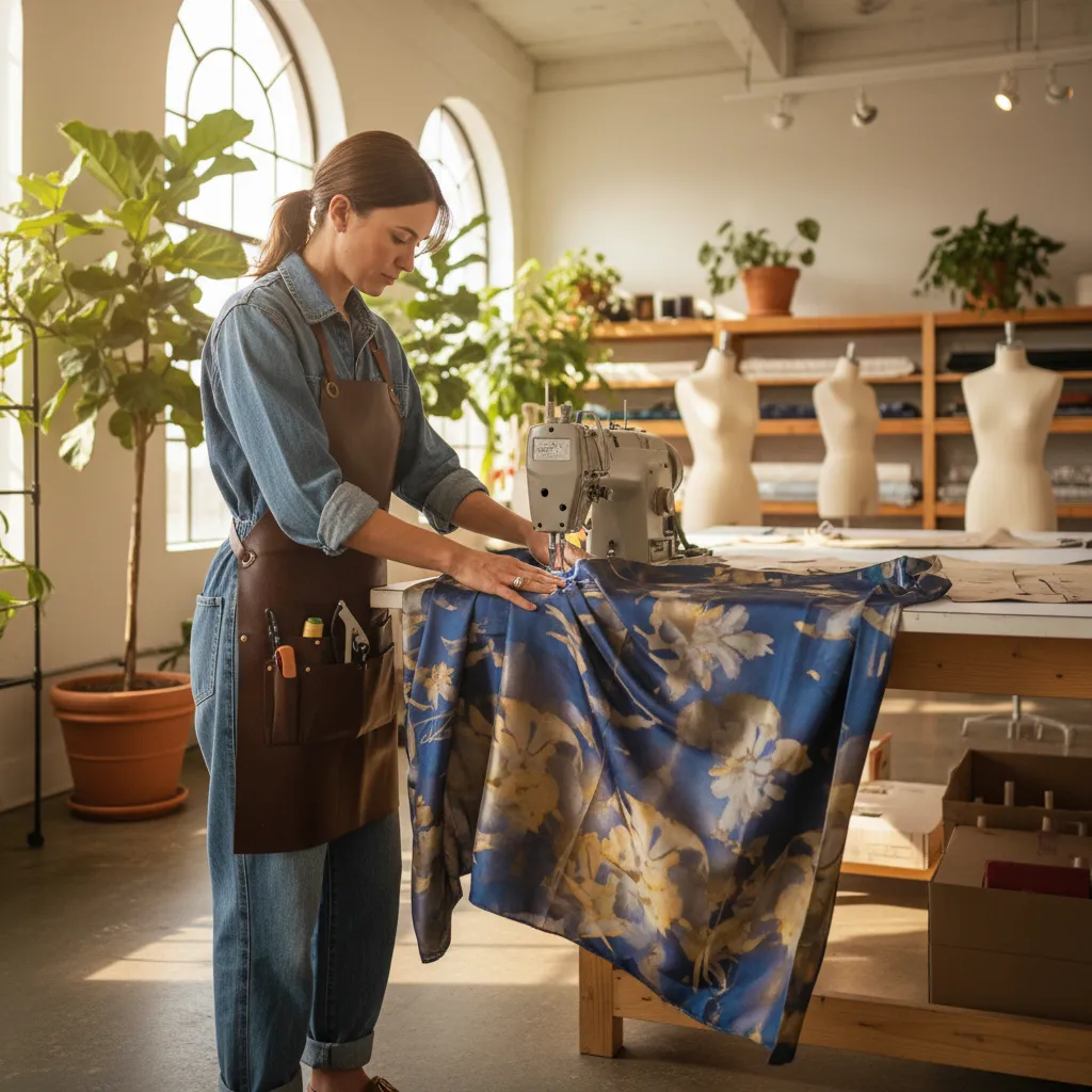 Proceso de costura de una prenda en máquina