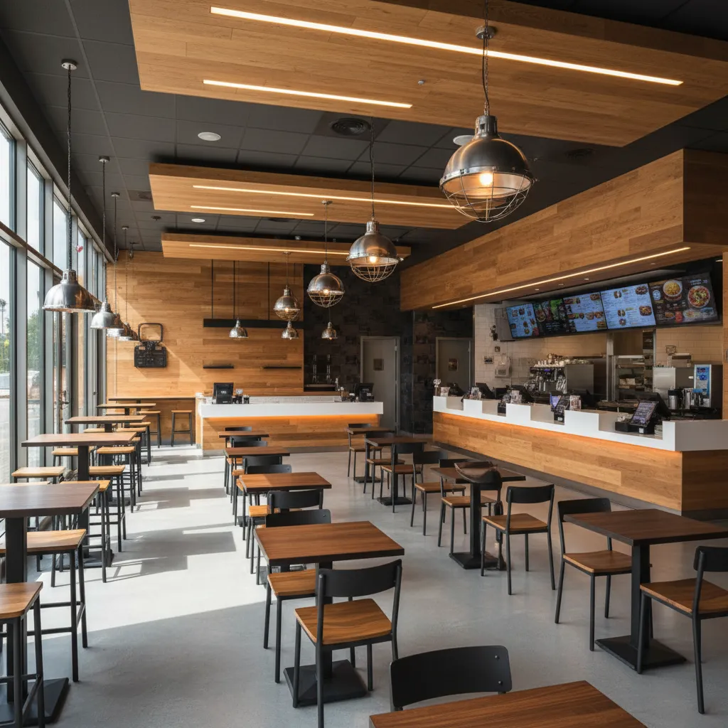 Diseño de interiores para comida rápida