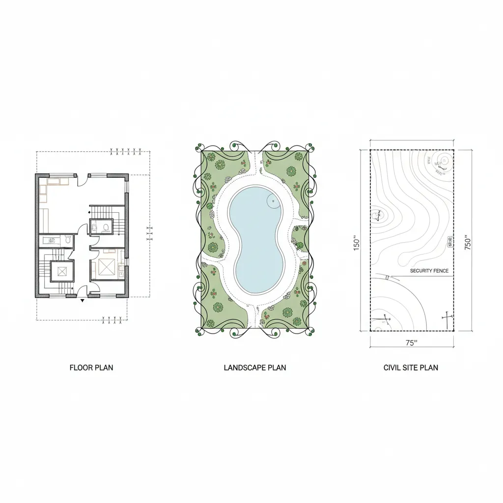 Fence Representation Methods in Architectural Landscape and Site Plans