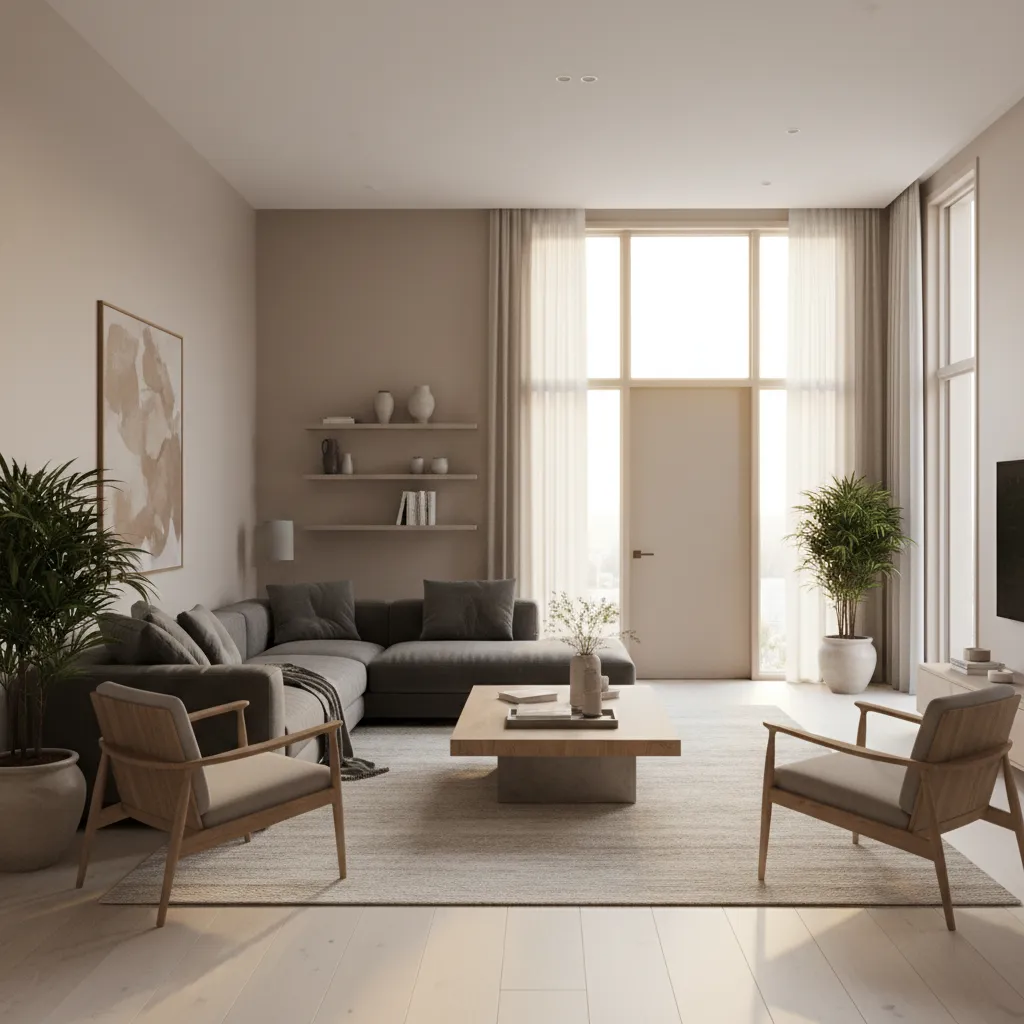 Living room arranged using feng shui furniture placement principles