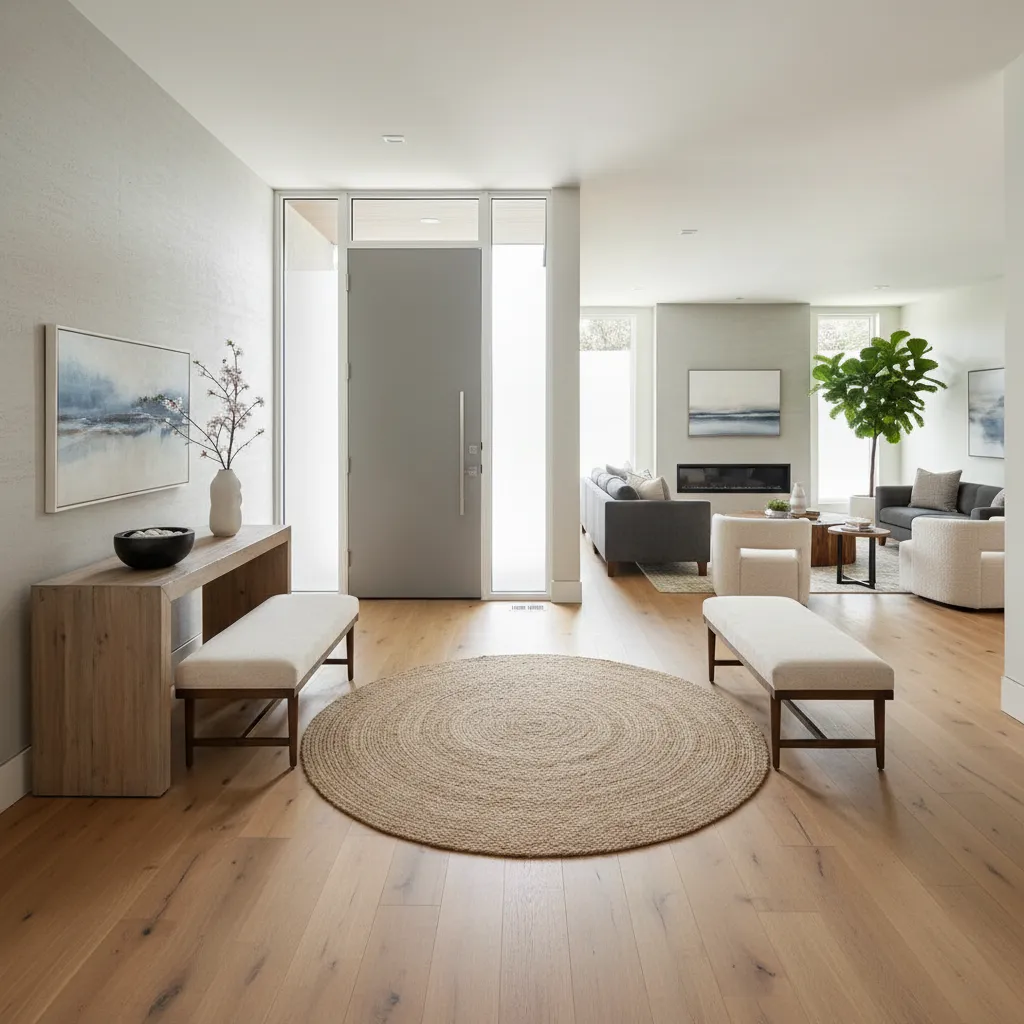 Feng shui entryway with foyer and smooth circulation