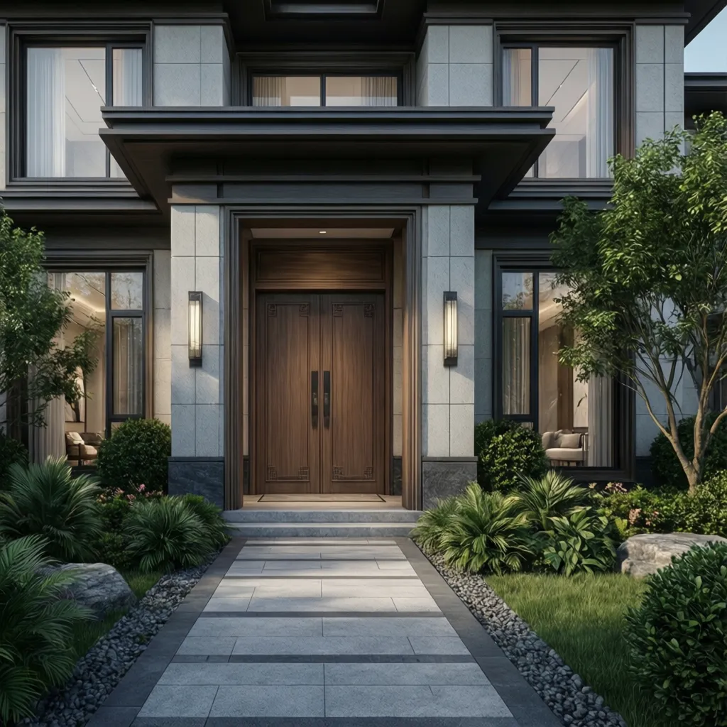 Stylish home entrance symbolizing cultural and feng shui direction concepts