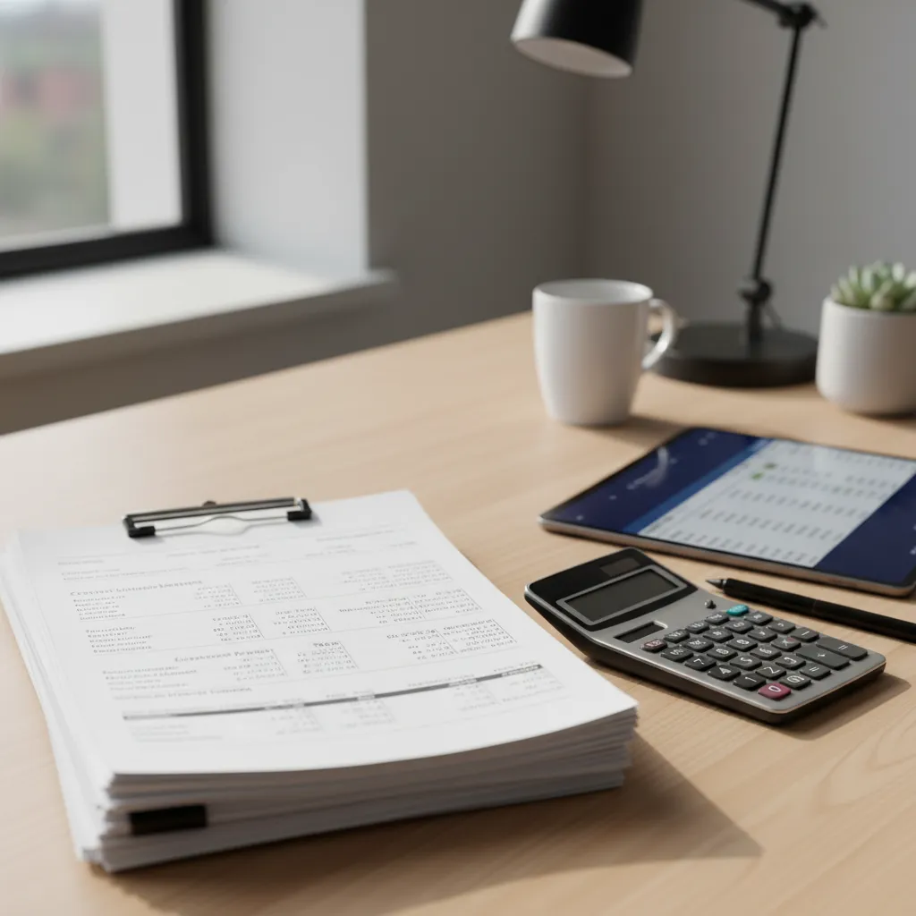 financial paperwork and contractor estimates prepared for home renovation grant application