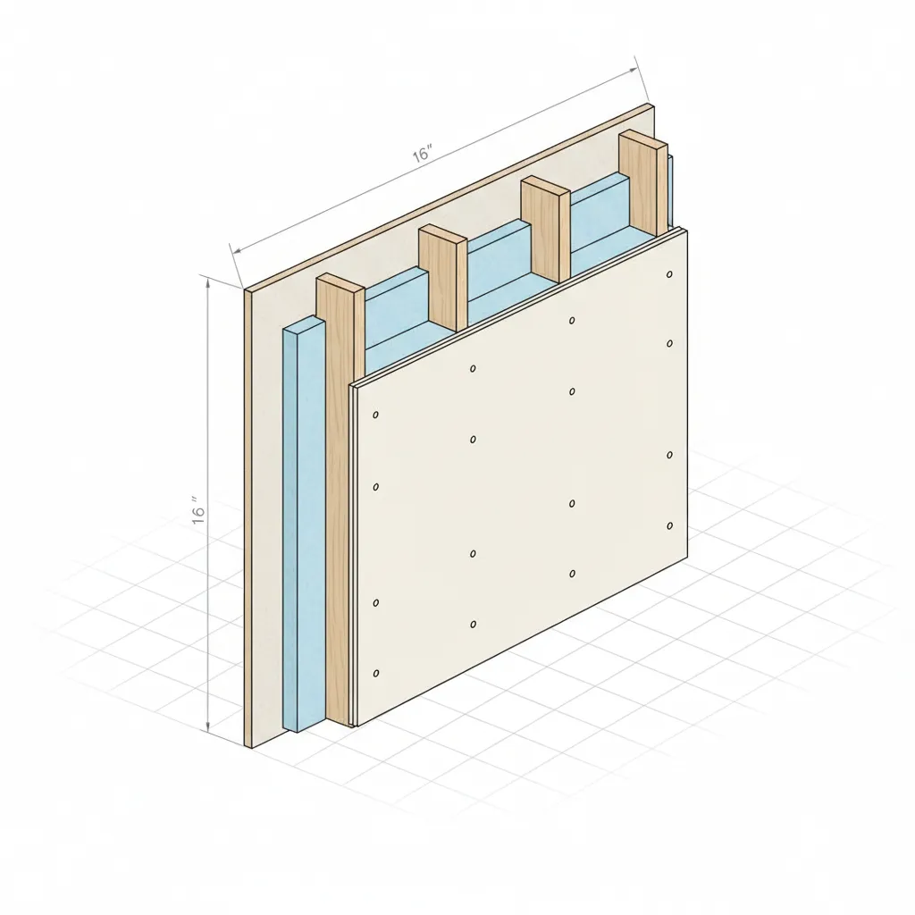 Diagram showing proper fastening layout for finish boards