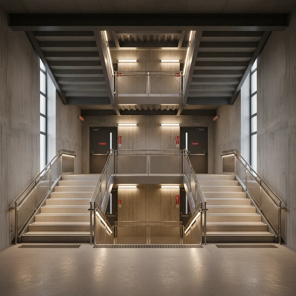 protected fire rated stairwell used as emergency exit route