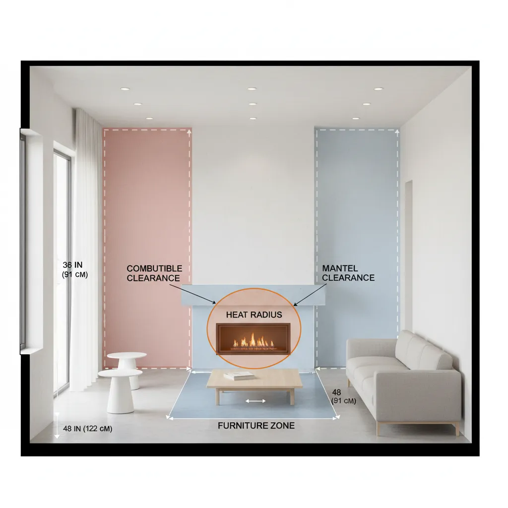 Minimum Clearance Distances for Fireplace Installations