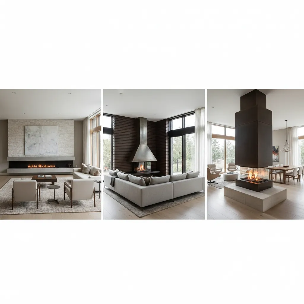 Fireplace Placement Options Compared: Wall, Corner, and Double-Sided Designs: A practical designer’s guide to choosing the right fireplace location for layout, comfort, and visual balance.