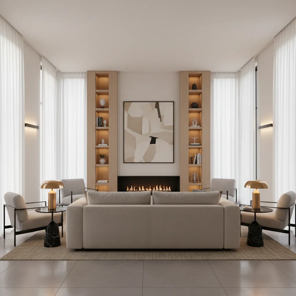 How to Optimize Lighting and Furniture Balance Around a Fireplace Sofa Layout