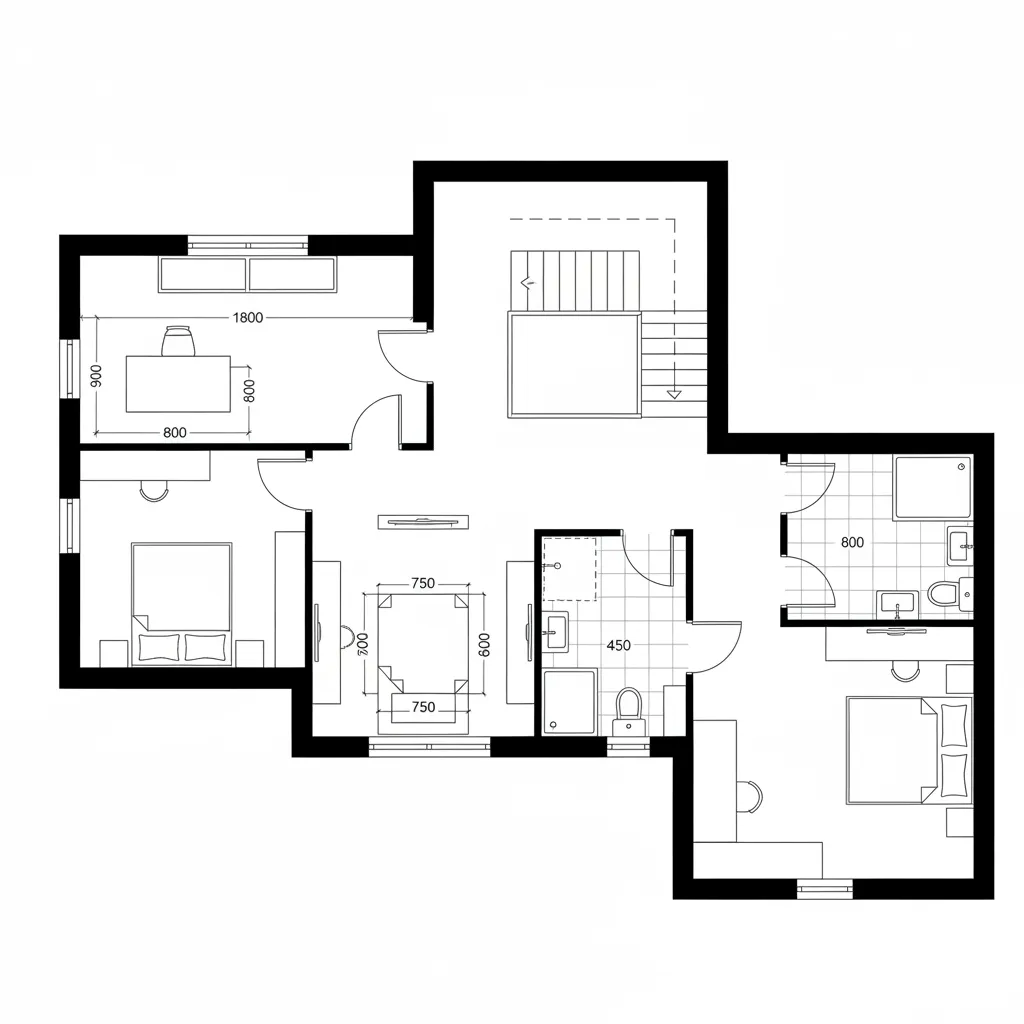 First Floor: Hybrid Work + Quiet Sleep