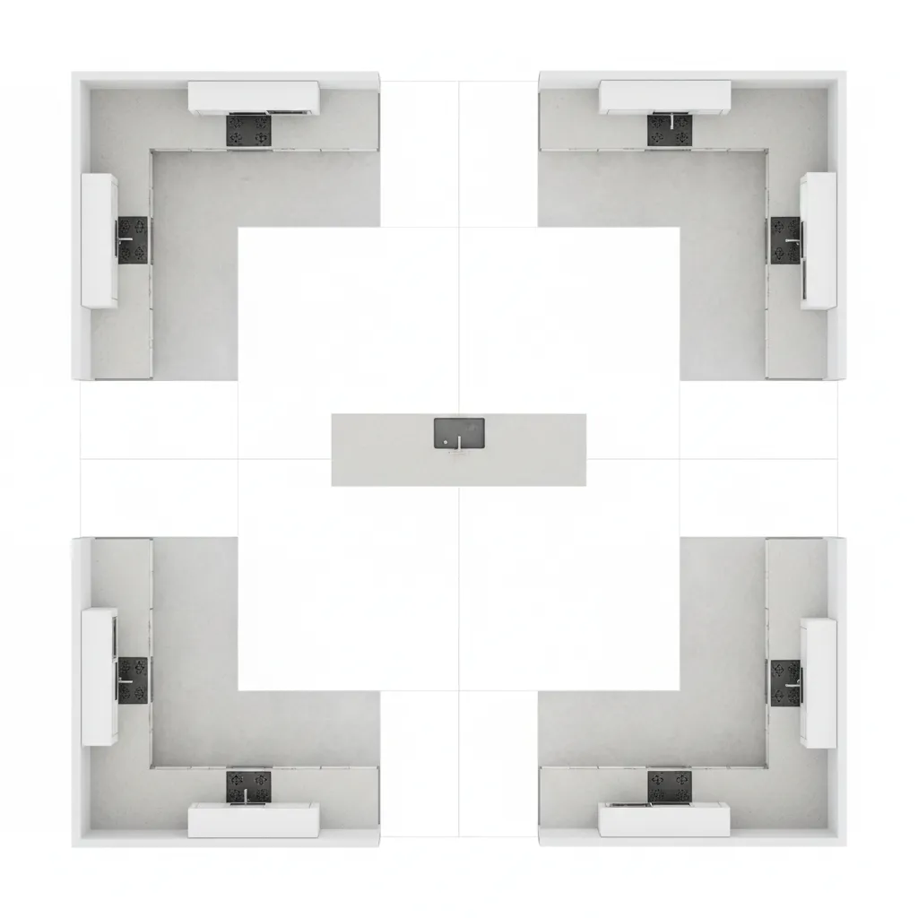 top view comparison of l shape u shape galley island and peninsula kitchen layouts