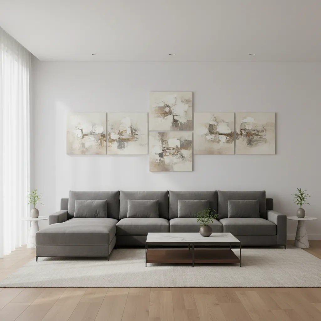 How to Choose the Right Size for 5-Piece Wall Art in a Living Room