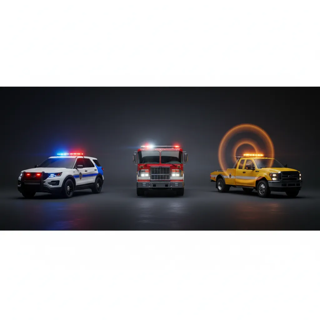 Visual comparison of flashing lights strobe lights and rotating beacon lights