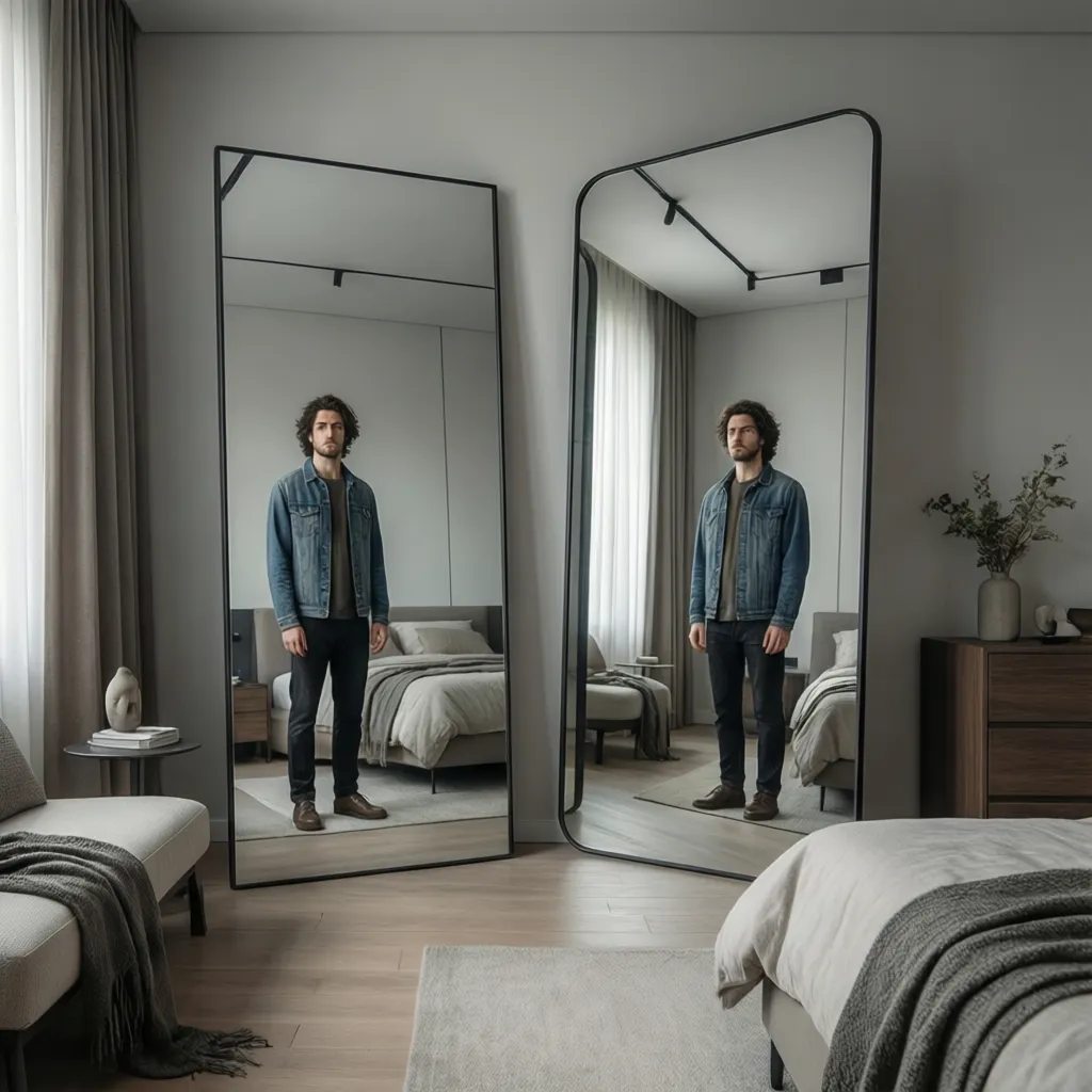 Flat Mirror vs Curved Mirror: Which One Changes Your Body Size Appearance?: Understand why flat mirrors show accurate proportions while curved mirrors can subtly stretch, widen, or shrink how your body looks.