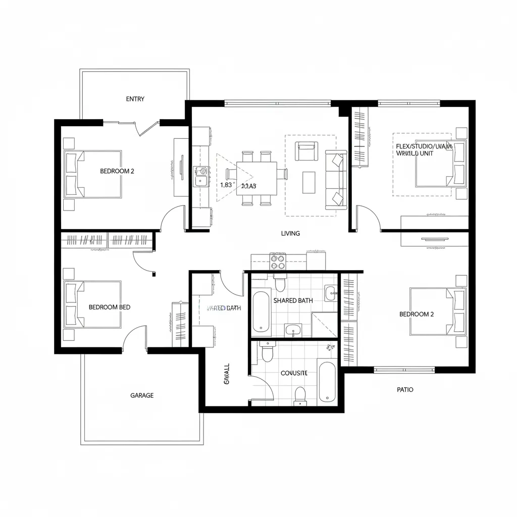 Flex Grid with Convertible Third