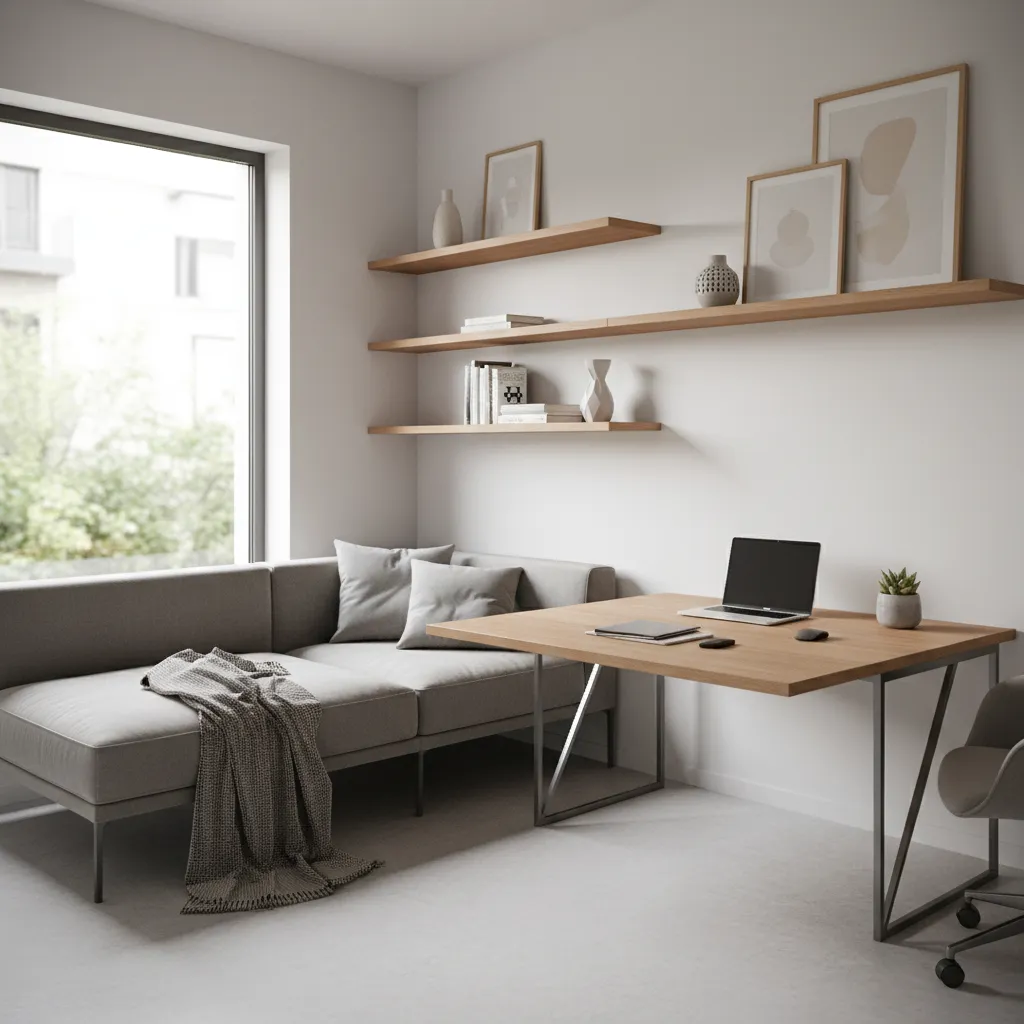 flexible multipurpose room used as home office and guest space