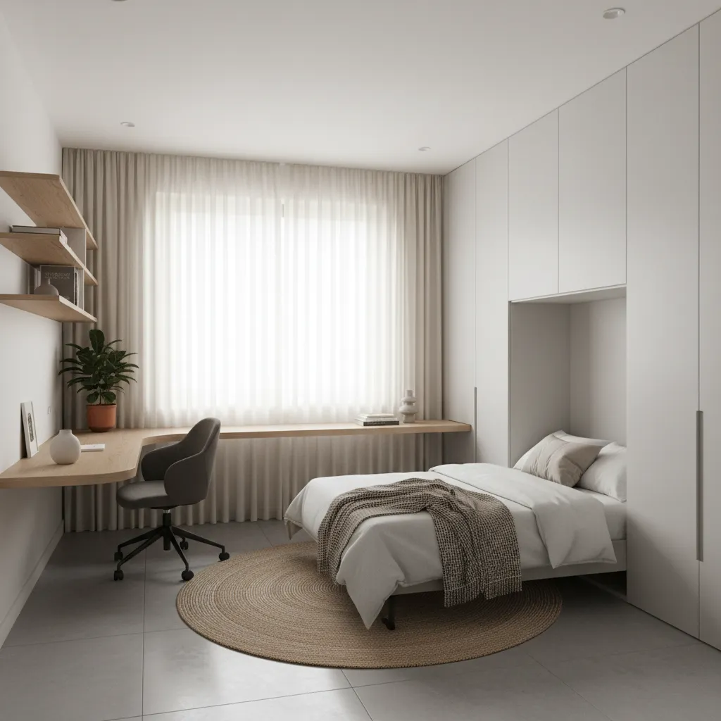 flexible home office guest room in a six room house design