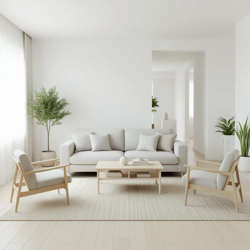 small living room furniture floating away from walls creating open space