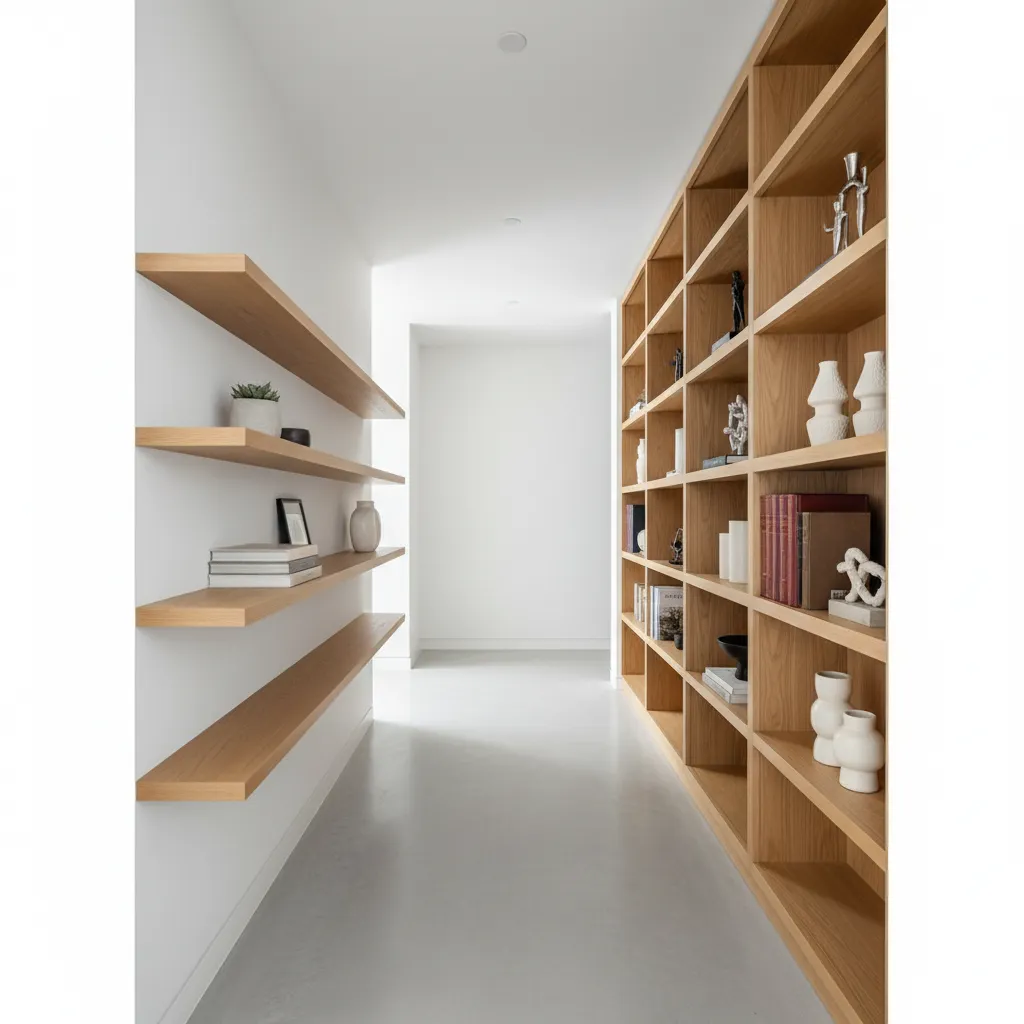 Floating Shelves vs Built In Shelves for Hallways