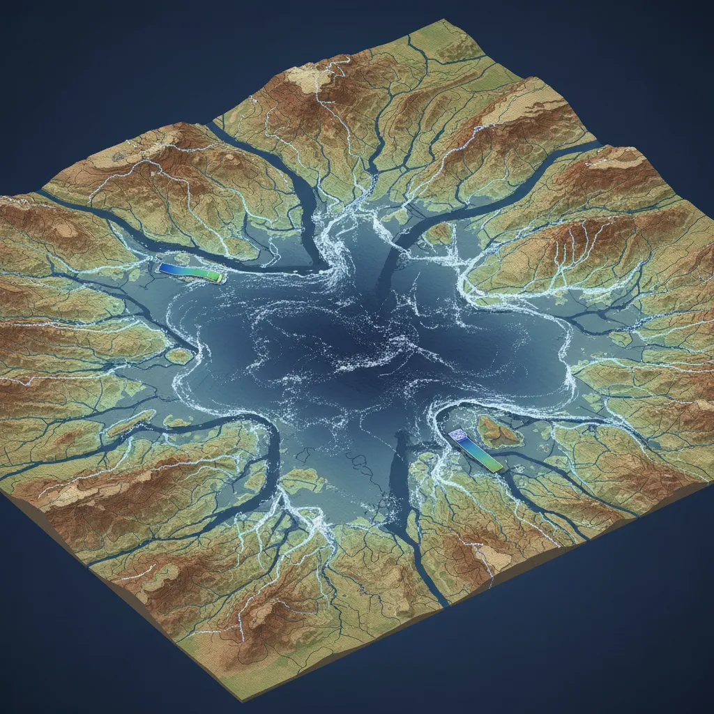 hydrological flood simulation using a 3D river terrain model