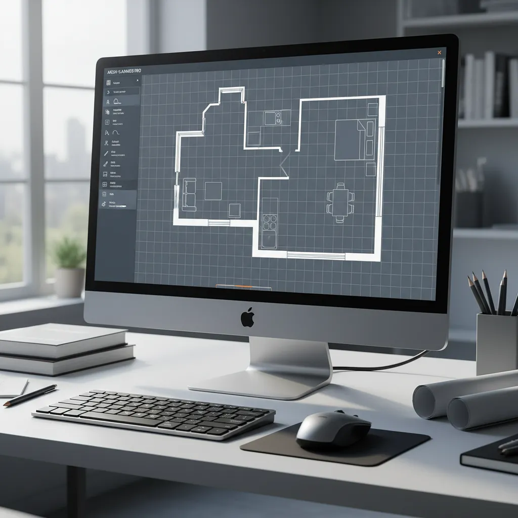 digital floor plan creator interface showing room layout and tool panels